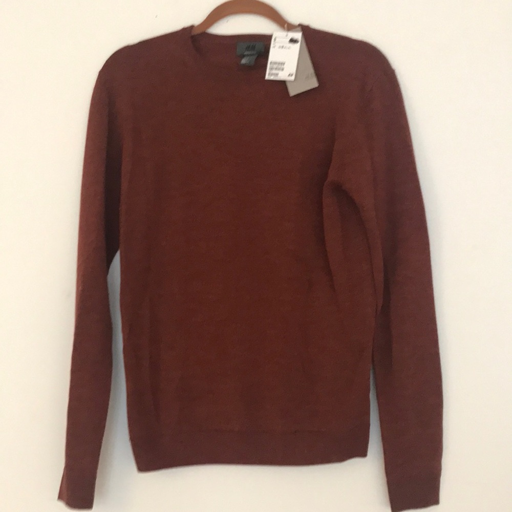 Men's Orange Merino Wool Sweater